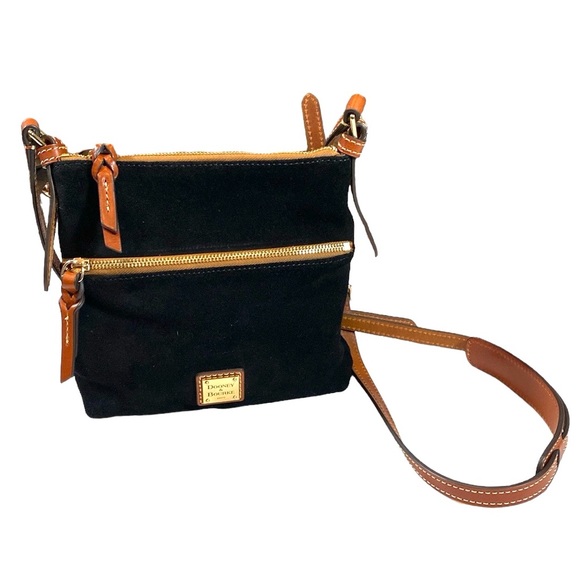 Dooney & Bourke Black Suede Crossbody Bag - Picture 2 of 12